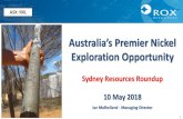 Australia’s Premier Nickel •Main project in Avoca Resources’ 2004 IPO •Avoca purchased Higginsville in 2005 •Project acquired by Rox in 2011 from Avoca •Rox defined gold