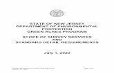 STATE OF NEW JERSEY DEPARTMENT OF ......Green Acres Program, the plan of real property must show the land to be free and clear of survey matters (except those matters disclosed by