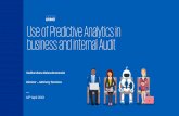 Use of Predictive Analytics in business and internal Audit · 2019. 4. 23. · Targeted Marketing Customer Segmentation Robot Navigation Learning Tasks / Decision Trees ... predictive