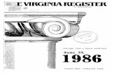 Virginia Register of Regulations Vol. 2 Iss. 19register.dls.virginia.gov/vol02/iss19/v02i19.pdfRichmond, Virginia and Individual copies $4 each. Direct all mail to Registrar of Regulations,