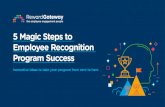 5 Magic Steps to Employee Recognition Program Success · 2020. 6. 8. · start your planning by defining your “why.” As Simon Sinek, author of “Start With Why,” says, “When