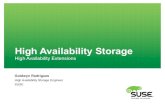 High Availability Storage - SUSECONHigh Availability Storage Engineer SUSE 2 High Availability Extensions • Highly available services for mission critical systems • Integrated