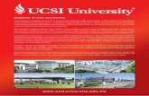 KL CAMPUS, SOUTH WING KL CAMPUS, NORTH WING … · 2014. 2. 26. · Excellence: 27 years and counting UCSI University is a vibrant community of learning and scholarship. With approximately