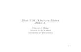 Stat 5101 Lecture Slides Deck 3Stat 5101 Lecture Slides Deck 3 Charles J. Geyer School of Statistics University of Minnesota 1. Deja Vu Now we go back to the beginning and do everything