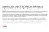 Learnings from Leading Reliability and Maintenance Improvement … · 2020. 3. 16. · Learnings from Leading Reliability and Maintenance Improvement in a Changing Corporate Environment