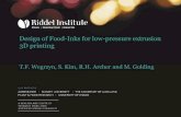 Design of Food-Inks for low-pressure extrusion 3D printing · 2019. 11. 1. · Design of Food-Inks for low-pressure extrusion 3D printing T.F. Wegrzyn, S. Kim, R.H. Archer and M.