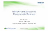 OMRON’s Initiatives in the Environmental Business...Jul 30, 2013  · ©OMRON Corporation 7 Change in OMRON’s PV Inverters Production Volume 0 5,000 10,000 15,000 20,000 25,000