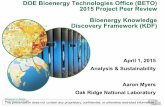 New Bioenergy Knowledge Discovery Framework (KDF) · 2015. 4. 20. · – Media –BCS Weekly Meetings – KDF Development Team and BCS Graphics, Media, and ... better understanding