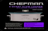 5 QUART SLOW COOKER · 2017. 5. 19. · 5 QUART SLOW COOKER WITH NATURAL STONEWARE CROCK ... 4 Features 5 Operating Instructions 11 Helpful Tips 13 Cleaning 14 Recipes 15 Terms and