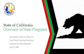 State of California Overview of State Programs · • Unemployed for at least six months, not having completed a degree or course of study. • Unemployed for 6 months or more, and