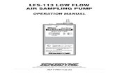 LFS-113 LOW FLOW AIR SAMPLING PUMP - Sensidyne Library/air sampling/LFS-113/LF… · LFS-113 LOW FLOW AIR SAMPLING PUMP OPERATION MANUAL Intrinsically Safe Portable Air Sampling Pump