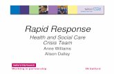 Rapid Response - wales.nhs.uk · Rapid Response Health and Social Care Crisis Team Anne Williams Alison Dalley . Salford – the context • Population 220,000 • Long history of