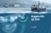 Magseis ASA Q2 2016 · Highlights second quarter 2016 2 • Manufactured and delivered 350km cable for the Red Sea project • Mobilisation completed for the Saudi Aramco Red Sea