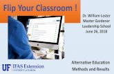 Flip Your Classroom - Gardening Solutions€¦ · Flip Your Classroom ! Alternative Education Methods and Results Dr. William Lester Master Gardener ... (last traditional class was
