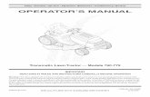Transmatic Lawn Tractor- Models 760=779 · 1/6/2006  · This Operator's Manual is an important part of your new lawn tractor, it will help you assemble, prepare and maintain the