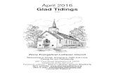 April 2016 Glad Tidings · 2016. 4. 2. · April 2016 Glad Tidings From Zions Evangelical Lutheran Church Welcoming in Christ, Growing in Faith and Love, Caring for our Community