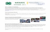 November 2011 4-H MEMOS Newsletter · The University of California prohibits discrimination against or harassment of any person employed by or seeking employment with the University