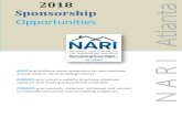 2018 SPONSORSHIP 2016 Sponsorship Opportunities · •Logo placement w/Links in weekly NARI Atlanta E-Newsletters, Blog, Tour of Homes, Cutting Edge websites, and in 4 issues of Modern