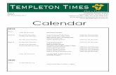 Calendar - Templeton Primary School · Sizzling Starts As part of our writing groups I have been working with some Grade 5 students on writing introductions to their recounts that