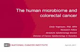 The human microbiome and colorectal cancer · Quality control standards to evaluate reproducibility Standardization of methods for extraction, sequencing, and bioinformatics for data