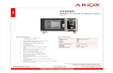 AROX Co Steam Oven · 2015. 11. 26. · A H I06 E AHI06E AROX Convection Steam Oven Electric Specifications Dimensions Millimeters (mm) Width 880 Depth 885 Height 785 Capacity/Feature