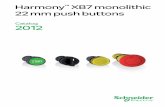 Harmony XB7 monolithic 22 mm push buttonsGOST Green mark for contact state Off On Worldwide availability Designed for quality and conformity… Harmony XB7 “Emergency stop” push