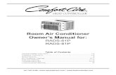 Room Air Conditioner Owner’s Manual for RADS-81P_Own… · Room Air Conditioner Owner’s Manual for: RADS-61P RADS-81P Before using your air ... Just a little preventive care on