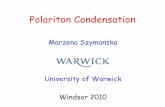 Marzena Szymanska - UCLucanmhs/pdf/windsor_lecture_1_2010.pdfGaN Polariton Lasing –room temperature effects Flow via obstacle Persistent Quantised Currents [Sanvitto, Marchetti,