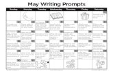 May Writing Prompts · Sunday Monday Tuesday Wednesday Thursday Friday Saturday May 2021 ©Lakeshore #LearnWithLakeshore
