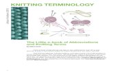 Knitting Terminology-little e-book...1 The Little e-book of Abbreviations and Knitting Terms By Valerie Gross Here’s a handy e-book that you can save on your mobile device, print