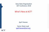What’s New at ACT? · For learners: a tool to help assess status, bridge gaps, increase college readiness, and achieve success For adult learners: an efficient way to learn and