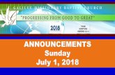 New ANNOUNCEMENTS Sunday July 1, 2018 - Galilee Detroit · 2018. 7. 7. · The Purple Book: Biblical Foundations for Building Strong Disciples (Adults [35 & over], Men [35 & over]