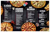 SIMPLE AND SATISFYING DOMINOS BREAKERS LEGENDS · 500ml Water DRINKS MADE DAILY USING ONLY THE FRESHEST OF DOUGH, 100% MOZZARELLA AND OUR SIGNATURE PIZZA SAUCE. LEGENDS S 44.90 M