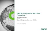 Global Corporate Services Overview€¦ · Global Corporate Services Overview Bill Concannon CEO . Global Corporate Services (GCS) ... Includes property management and facilities
