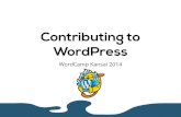 Contributing to WordPress · Contributing to WordPress WordCamp Kansai 2014. Samuel Sidler Ninja Wrangler @ Audrey Capital A.K.A., Project Manager Focused on WordPress core and WordPress.org