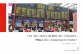 The structure of the rail industry. What do passengers think?€¦ · Cardiff, Leisure. Passengers find the current model complex and confusing Maybe there should not be so many fingers