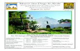 Mission San Diego de Alcalá · Courtyard. All health guidelines will be observed (social distancing and face coverings.) We welcome you and pray that the Lord will bless your journey