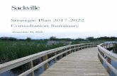 Strategic Plan 2017-2022 Consultation Summary...“Sackville is the centre of educated diversity” Workshop #2 (Civic Centre 3:00 p.m.) Participants generally focused on the people,