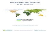 GEOGLAM Crop Monitor · the growing period. In Indonesia, the wet season crop is in the vegetative stage and conditions are mixed due to delayed monsoon rains caused by El Niño.