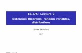 18.175: Lecture 2 .1in Extension theorems, random ...math.mit.edu/~sheffield/2016175/Lecture2.pdf · 18.175: Lecture 2 Extension theorems, random variables, distributions Scott She