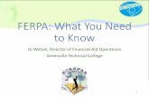 FERPA: What You Need to Know - SCASFAA · 2015. 4. 10. · •FERPA requires that a consent for disclosure of education records be signed and dated, specify the records that may be