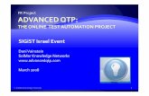 SIGiST Israel Event€¦ · Thanks for the great effort. I am new to QTP and am extremely glad to be here. I am looking forward to learning a lot in the coming weeks Bertrand Zufferey