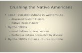 Crushing the Native Americans€¦ · Crushing the Native Americans • 1867--250,000 Indians in western U.S. – displaced Eastern Indians – Native Plains Indians • By the 1880s