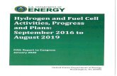 Hydrogen and Fuel Cell Activities, Progress, and Plans ... · "Accomplishments and Progress" page ofthe Fuel Cell Technologies Office website. 7 . Key FY 2016 - 2019 R&D accomplishments