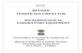 REVISED TENDER DOCUMENT FOR MICROBIOLOGICAL LABORATORY … · a) Providing, Installing and commissioning Testing of the equipment Microbiological Laboratory Equipments. 4.a Equipment