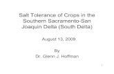 Salt Tolerance of Crops in the Southern Sacramento-San ......Factors to Consider when Evaluating Transient Models* • Appropriate water uptake function • Feedback mechanism for