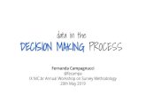 DECISION MAKING PROCESS - Survey Methodology · DECISION MAKING PROCESS Fernanda Campagnucci @fecampa IX NIC.br Annual Workshop on Survey Methodology 20th May 2019. data in the DECISION