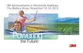 3M Advancements in Electrolyte Additives The Battery Show ... · Summary Developmental ... Microsoft PowerPoint - 3M Electrolyte Additives - Battery Show Presentation 2012 vlegal