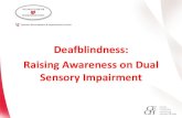 Deafblindness: Raising Awareness on Dual Sensory Impairment · profoundly deaf and totally blind to be identified as deafblind. • Deafblindness is anydegree of a combined hearing-vision