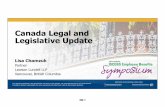 Canada Legal and Legislative Update...Pensions—CAPSA •CAPSA releases –Guidelines 2, 8 and 9 •Electronic Communication in the Pension Industry •Defined Contribution Pension